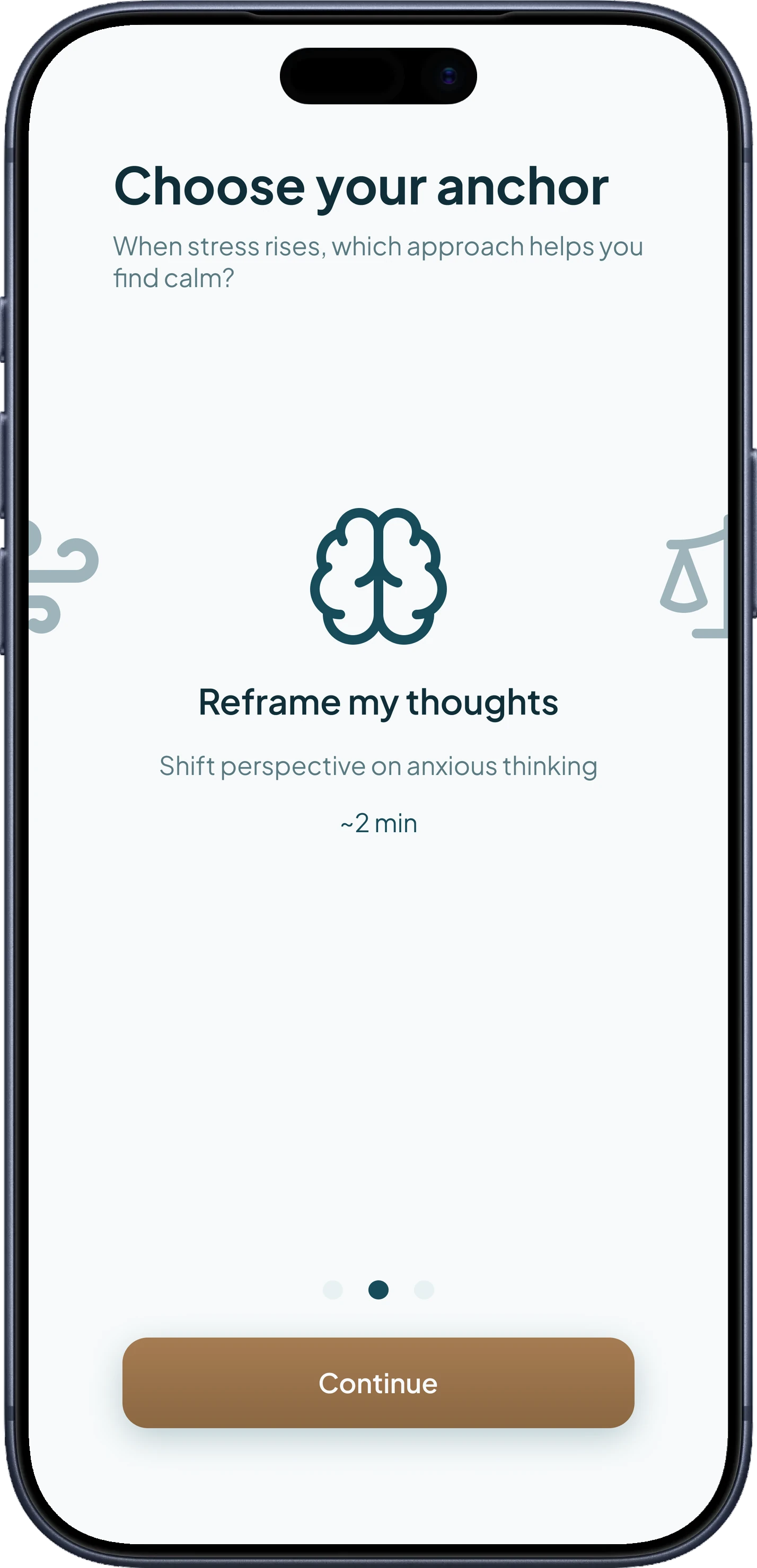 STOA — Onboarding, choose your anchor