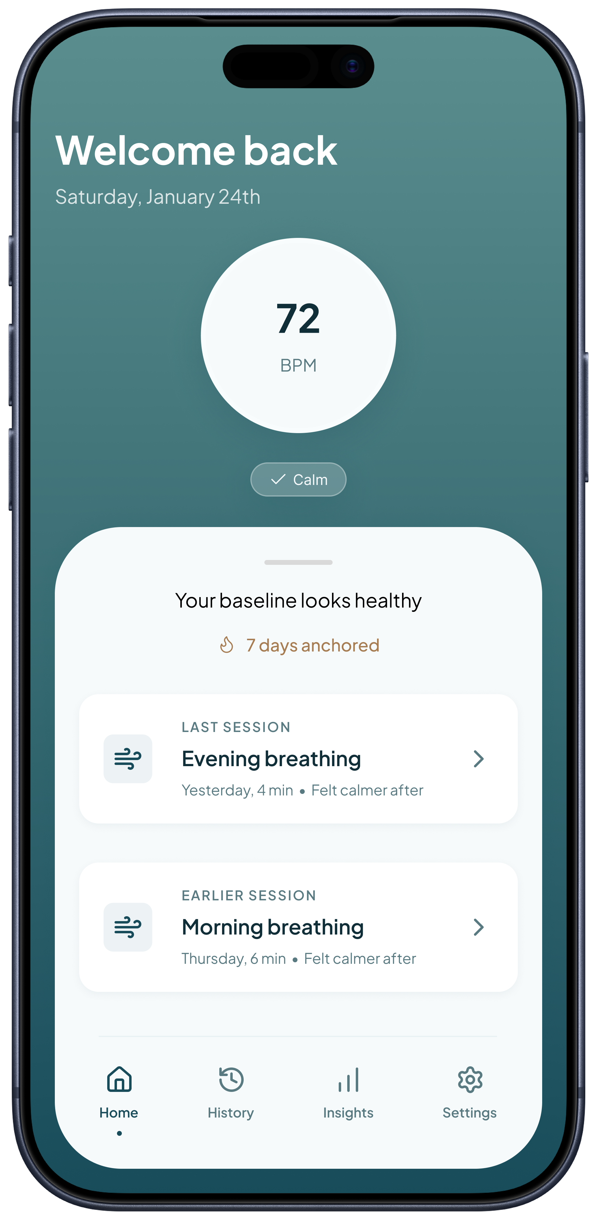 STOA — Home Dashboard screen
