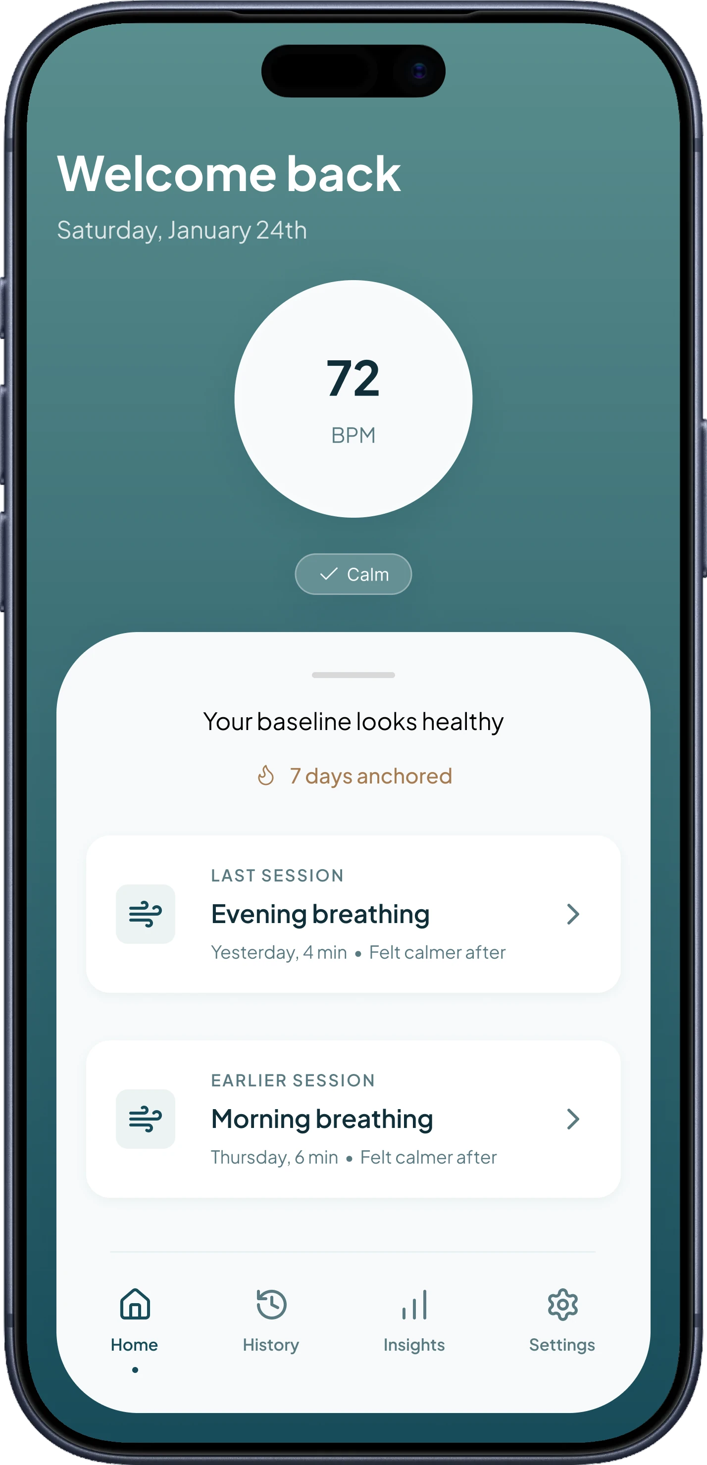 STOA — Home Dashboard screen