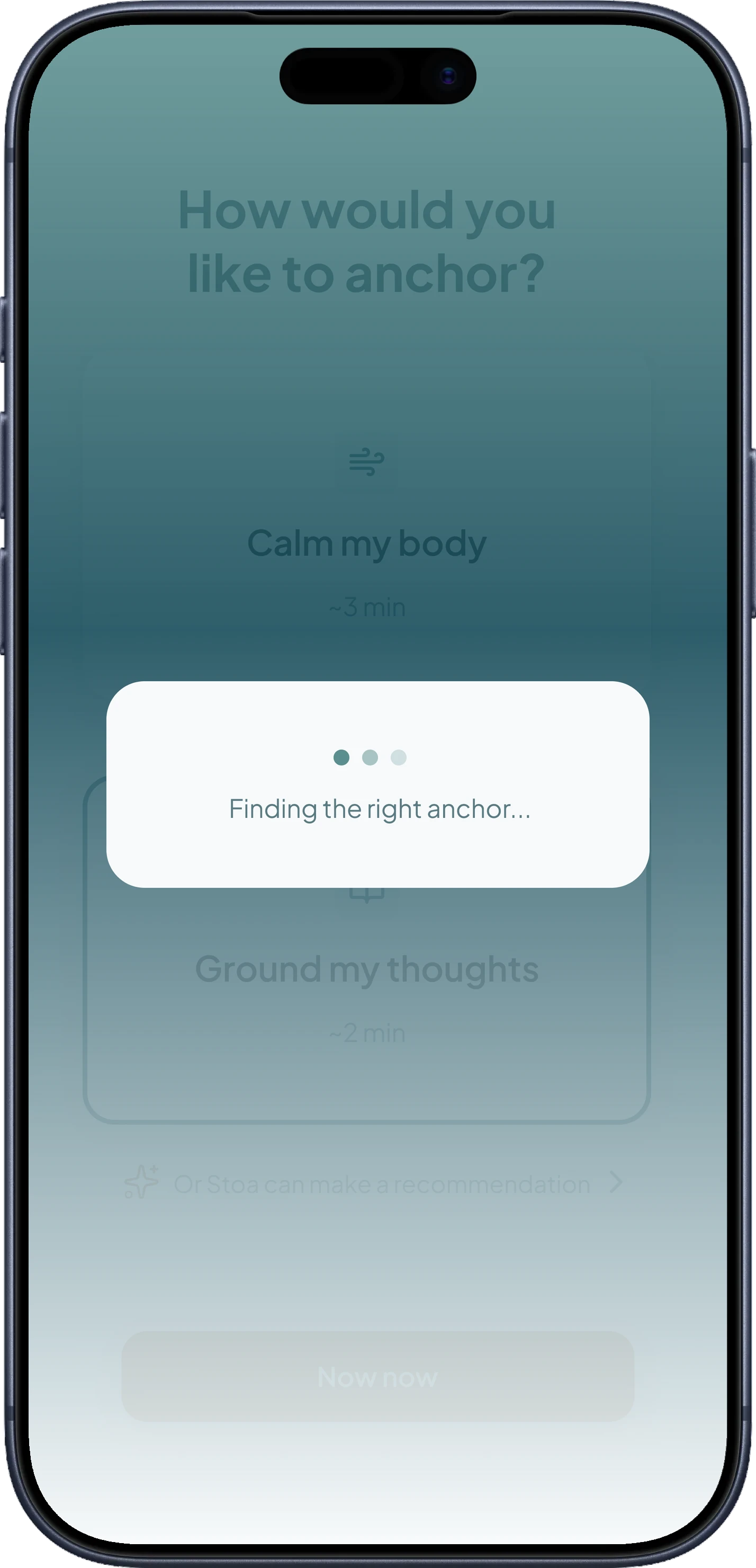 STOA — AI thinking, finding the right anchor