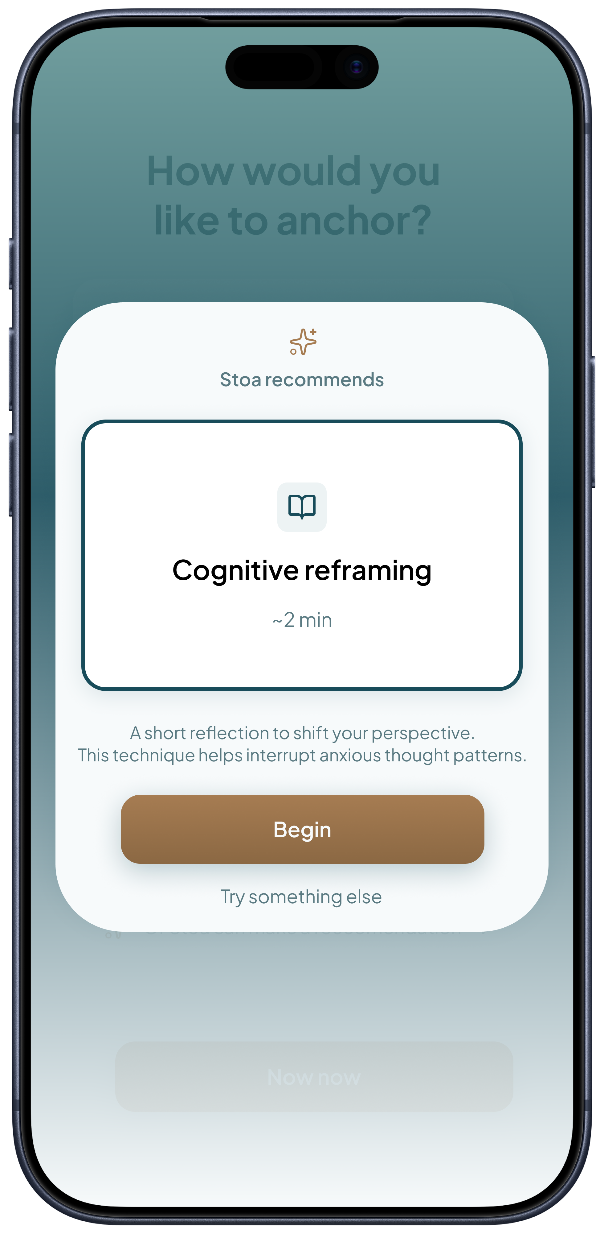 STOA — AI Recommendation screen